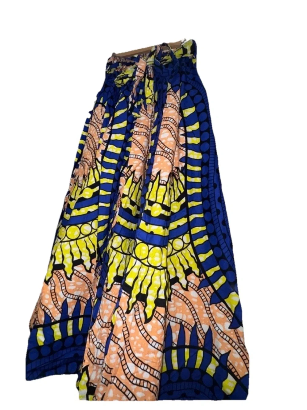 Handmade African Wax Print Maxi Skirt Free Size Ankara Ethnic Boho‎ Artisan